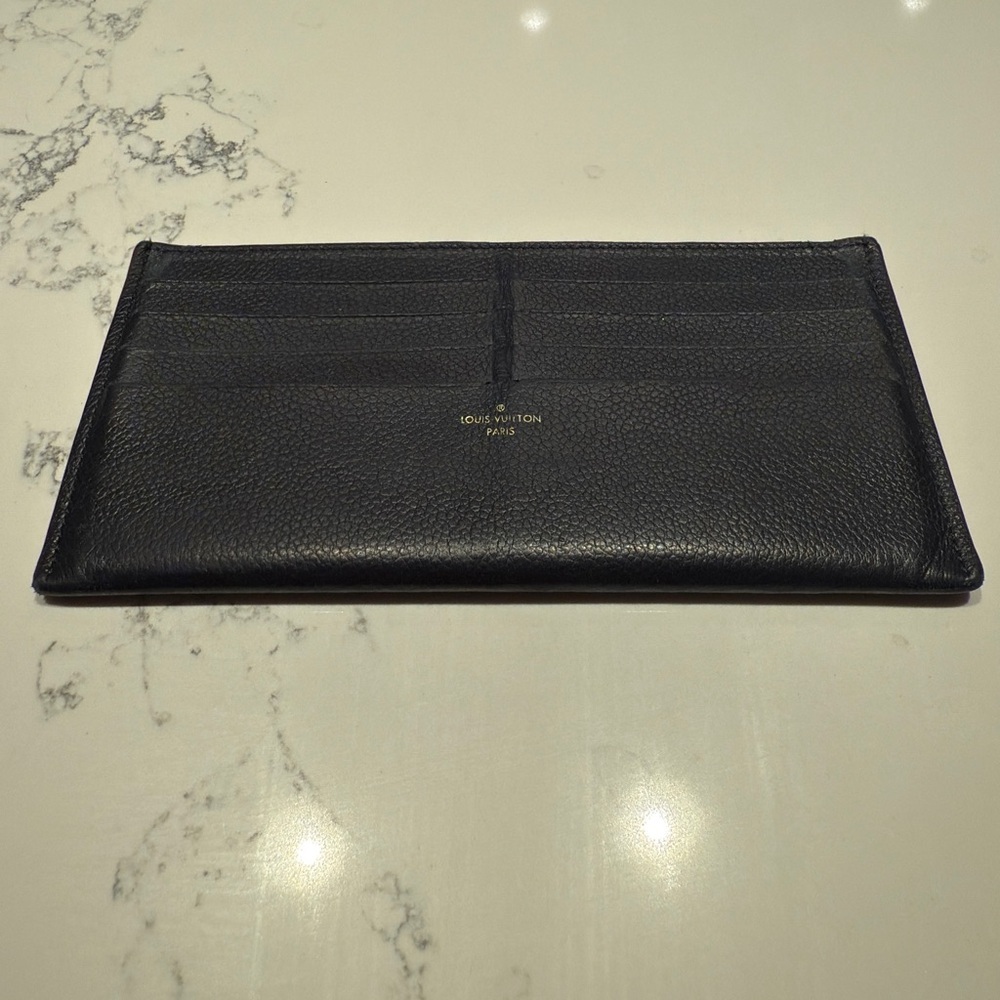 Louis Vuitton NAVY BLUE Leather Wallet - gently used